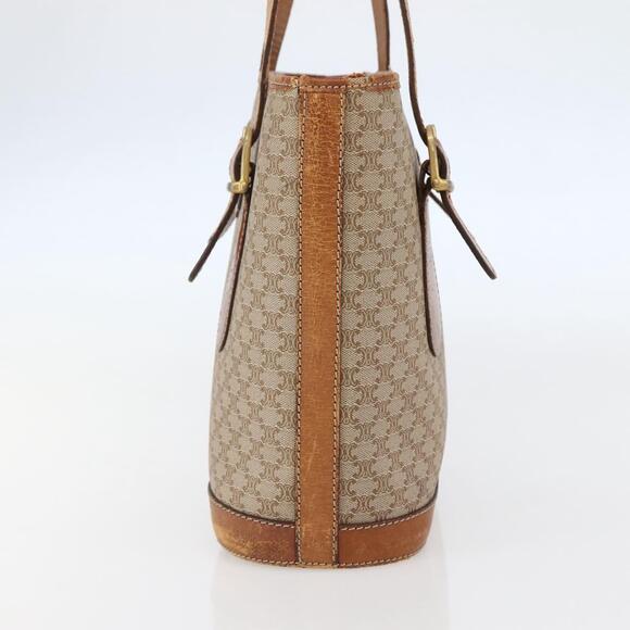 CELINE Macadam Canvas Tote Bag Pvc Beige Gold - Picture 5 of 13